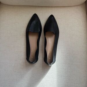 Essex Lane Black Leather Flats